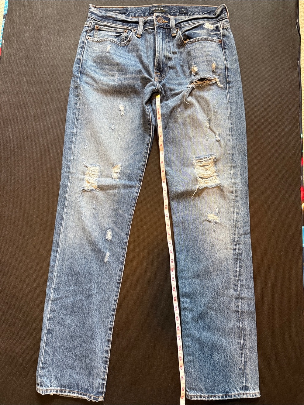 Lucky Brand Men's Slim Distressed Blue Jeans